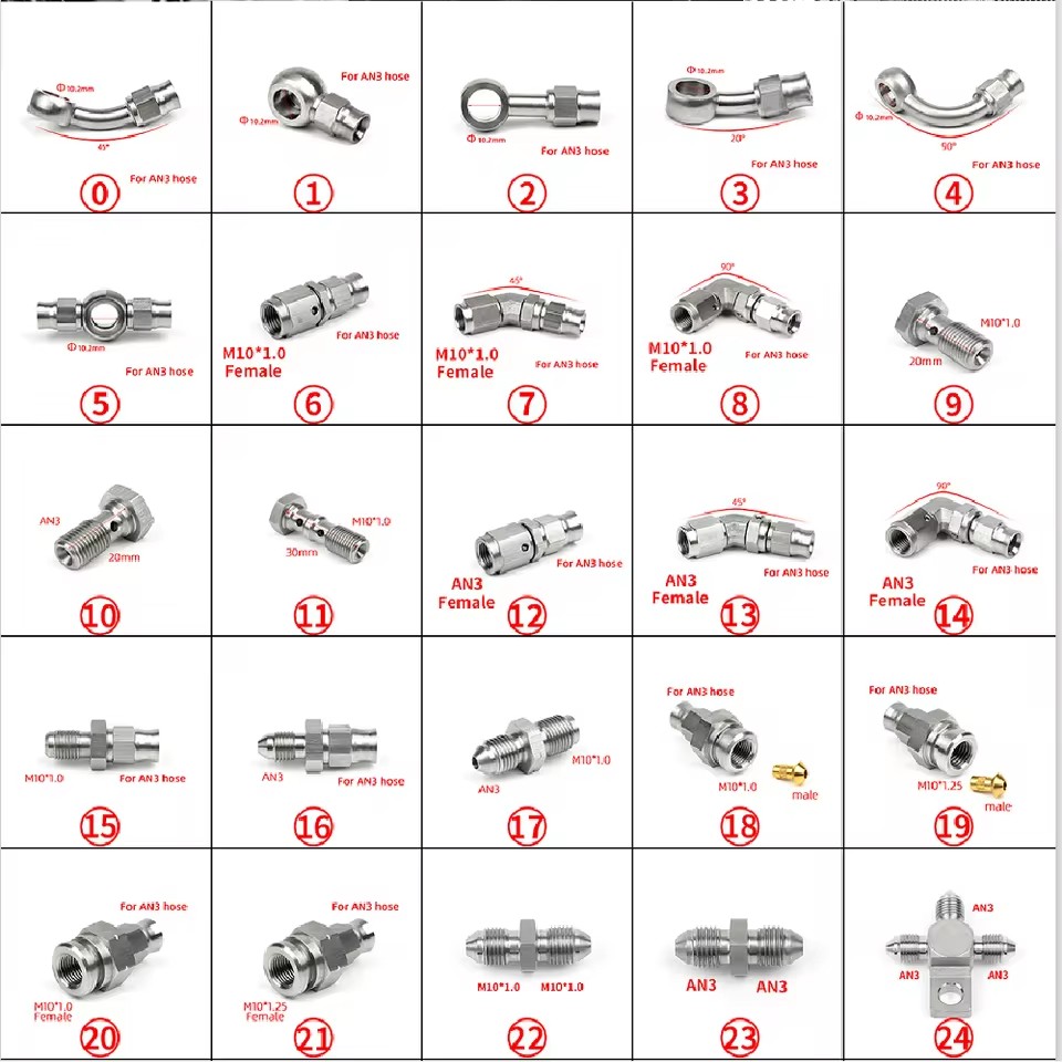 Brake Line Motorcycle - 01PC AN3 AN4 Auto gemodificeerde motorfiets