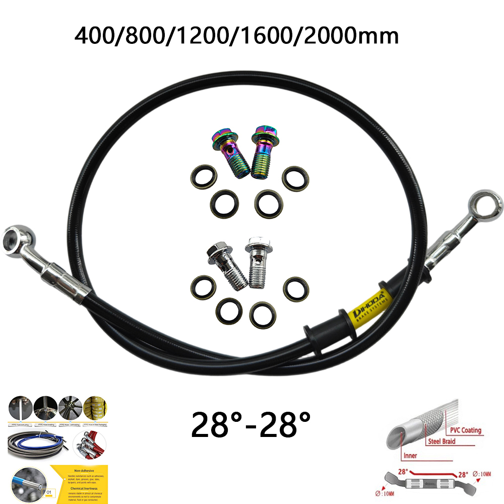 28 ° -28 °   Zwart Gevlochten  - Motorcycle Brake Cable recensie en prijs