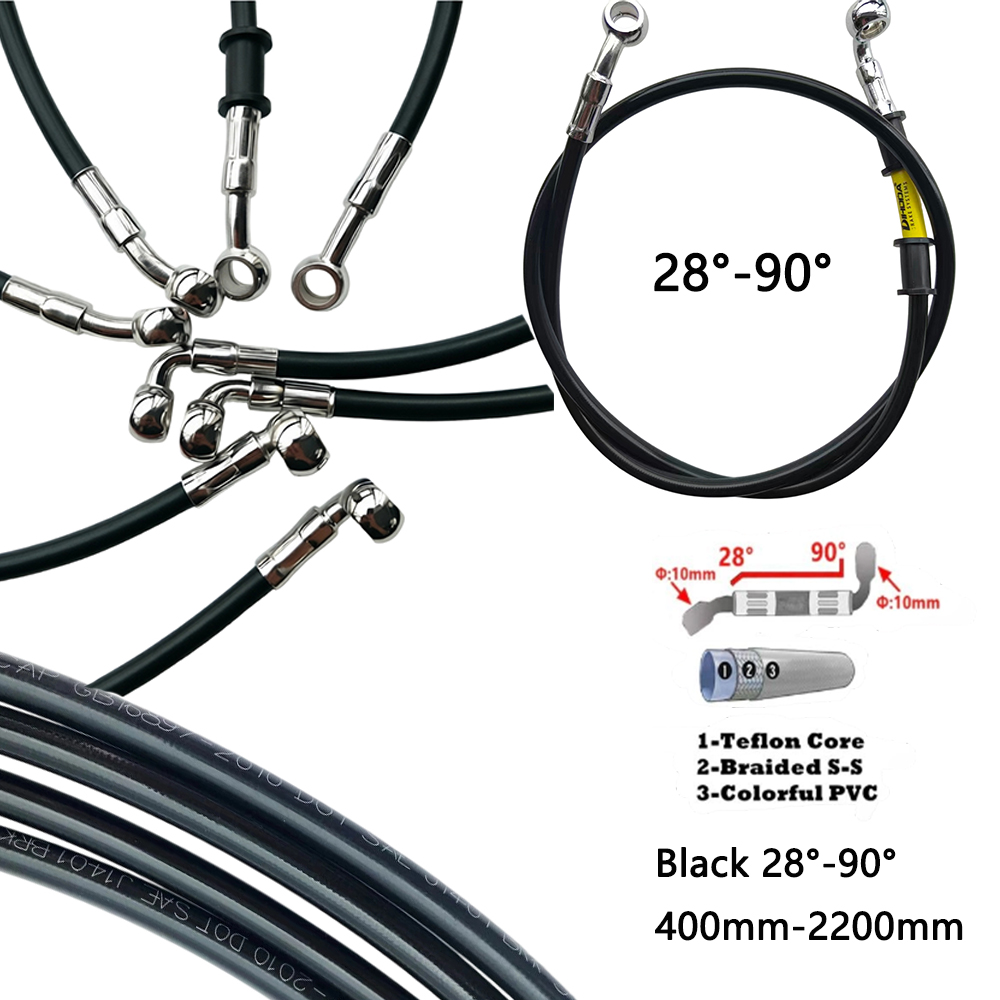 Zwart 28 ° -90 °   Hydraulisch - Motorcycle Brake Cable recensie en prijs